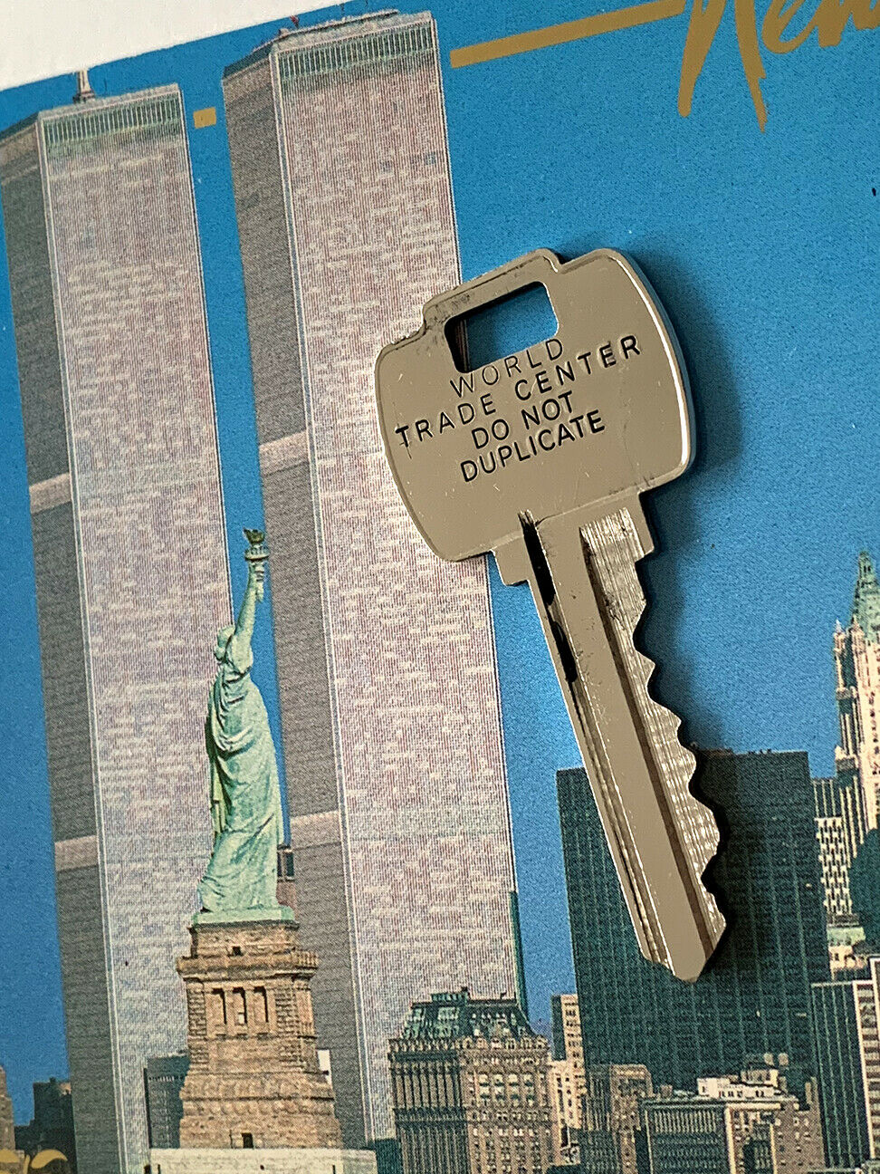 World Trade Center Key + Twin Towers Postcard Pre 9/11  New York, Ny